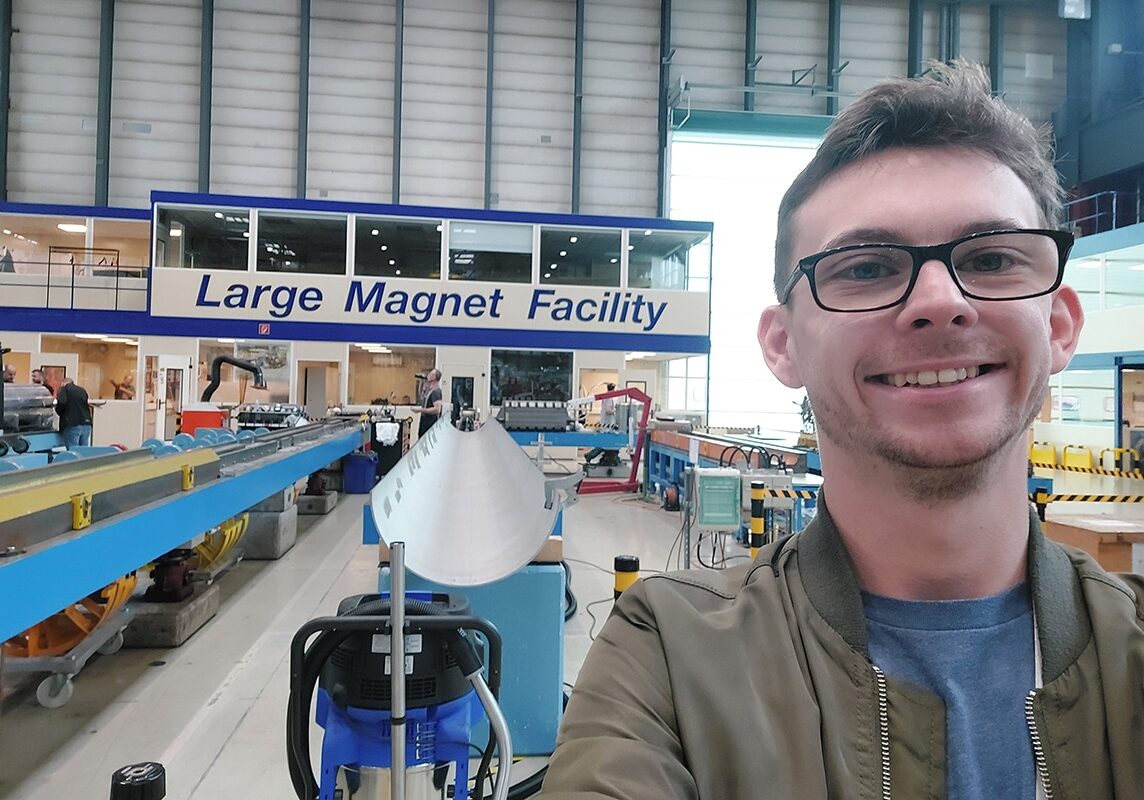 Ryan outside the CERN large magnet facility